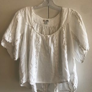 Amuse Society white cotton gauze top.